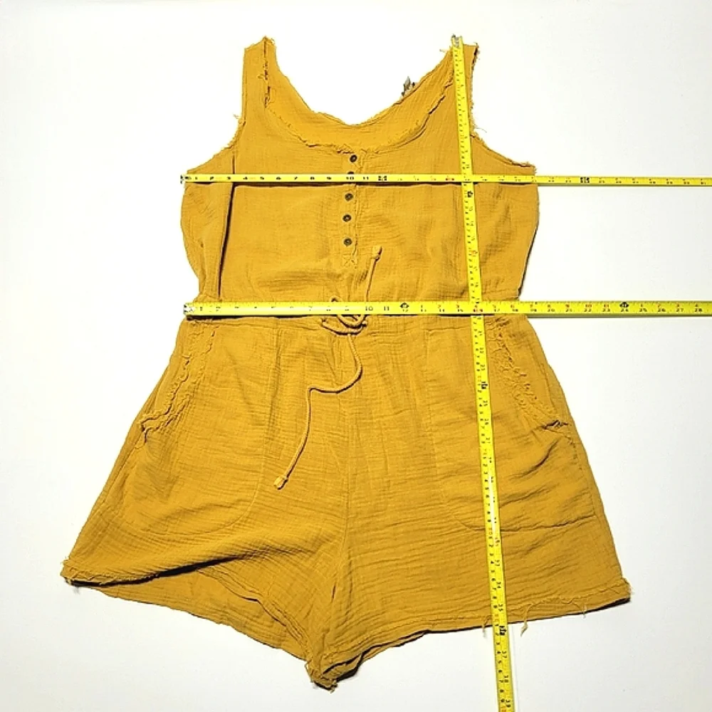 CATO 100% Cotton Mustard Yellow Summer Romper Women's (14/16W)